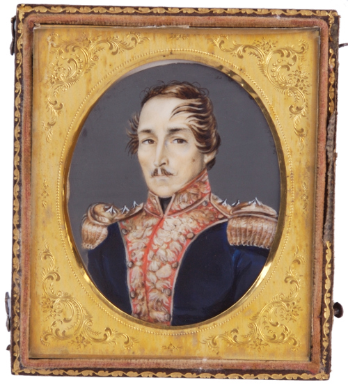 Francisco de Paula Santander, ca. 1840. Miniatura de José María Espinosa. Colección Museo de la Independencia-Casa del Florero. Mincultura. Reg. 2985
